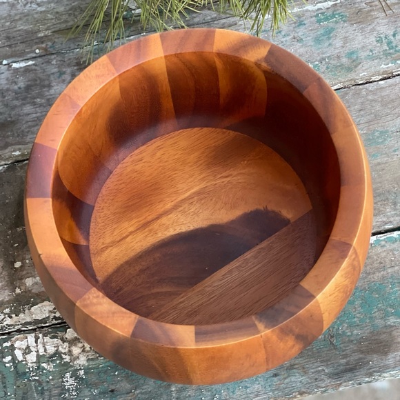 Dansk teakwood large serving bowl tulip new - Picture 3 of 16